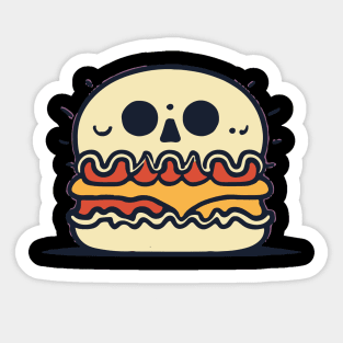 Skull Burger Sticker